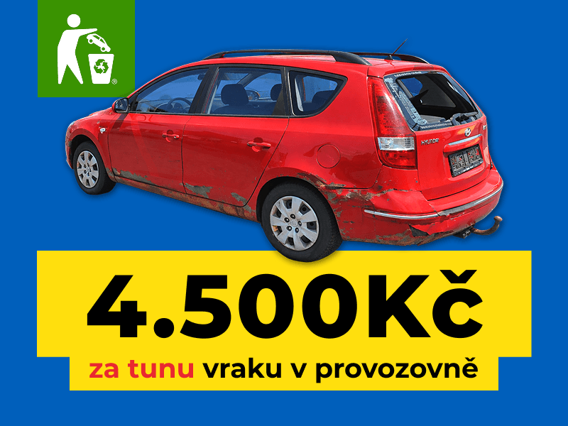 Bonus za autovrak na likvidaci - sběrna autovraků Milata